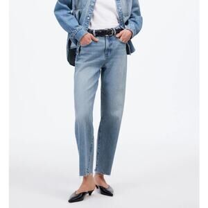 Madewell The Perfect Vintage Wide-Leg Crop Jean Womens Size 33 Tall Blue Denim
